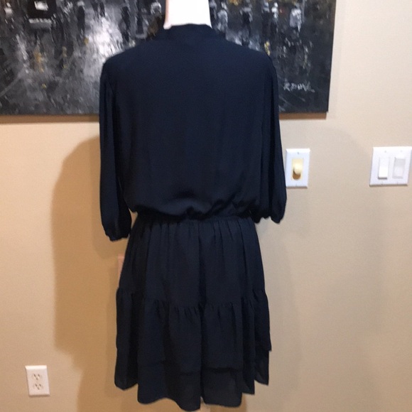 Nanette Lepore Navy Blue 3/4 Sleeve Size 12 Elastic Waist Lining - Picture 2 of 11